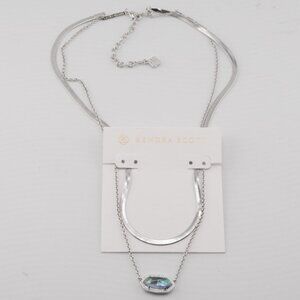 Kendra Scott Double Layer Snake Chain Abalone Necklace